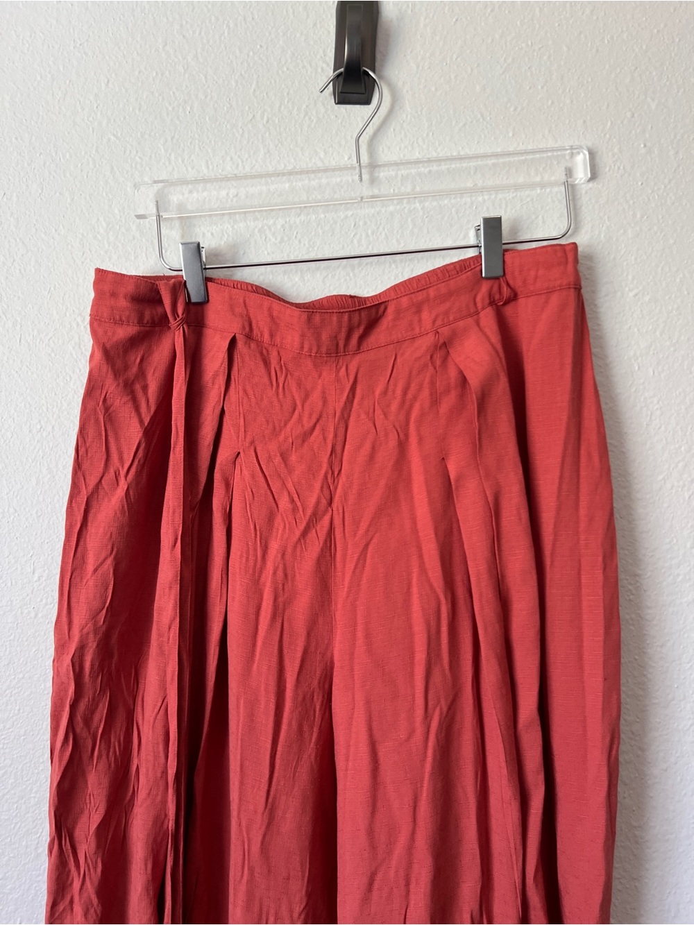 John Mark Rust Orange Split Hem Crepe Cropped Pants Size 14 - Picture 2 of 4